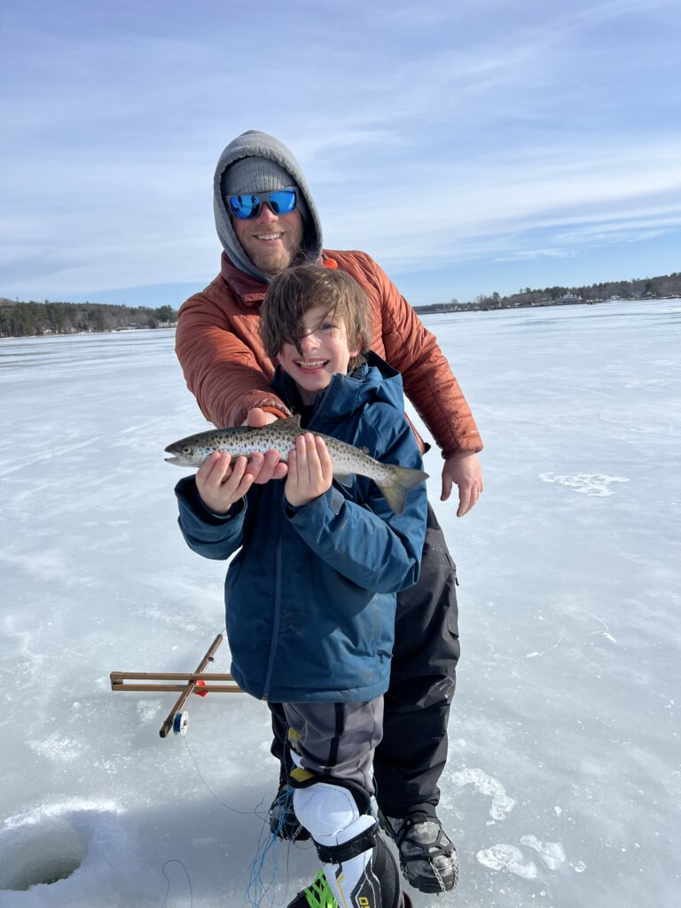 Take a kid ice fishing Maine