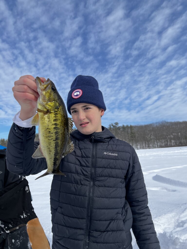 Take a kid ice fishing Maine